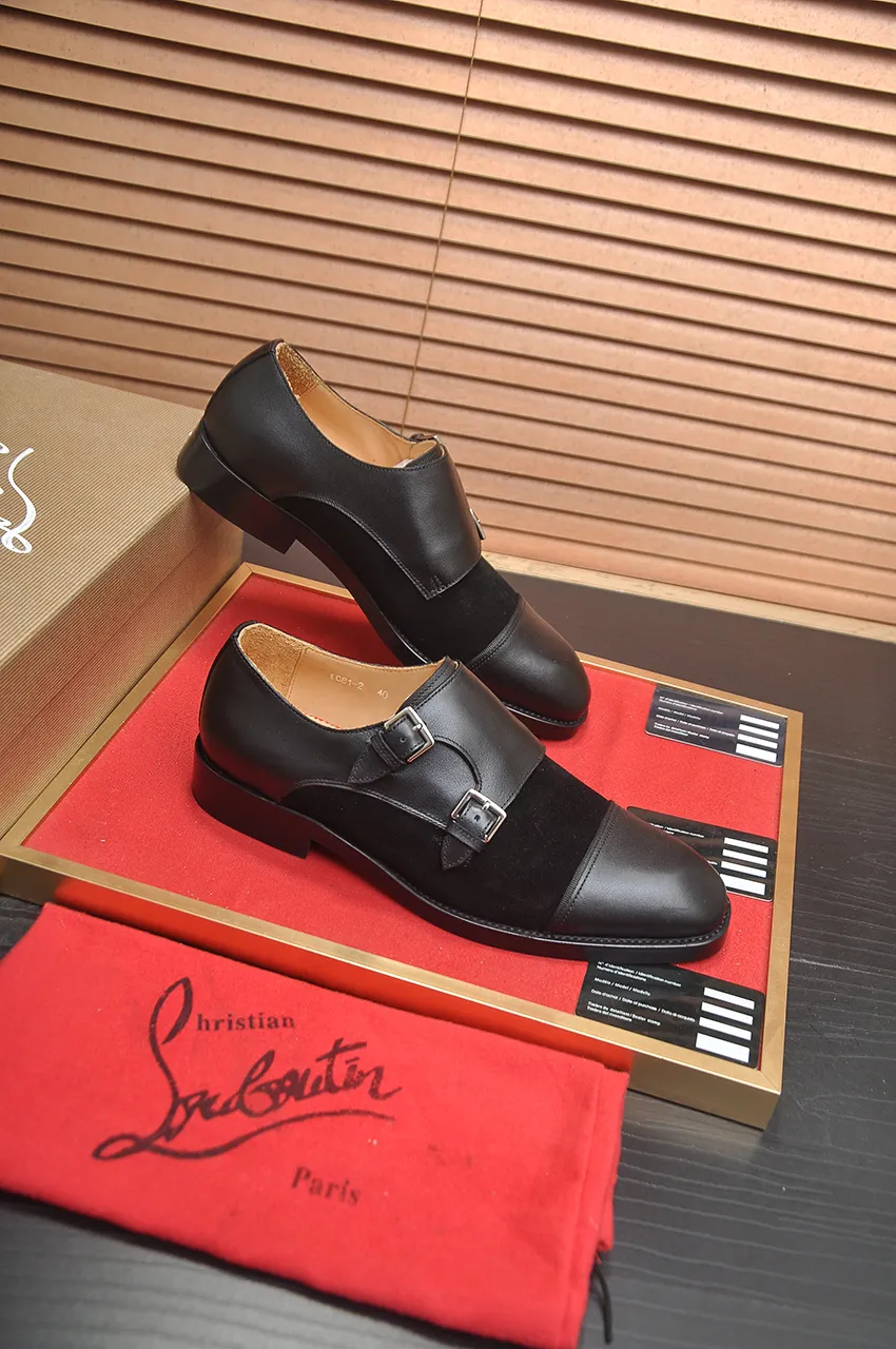 Men's shoes 💰620💶 [Chrstian Loubotin] Red-soled shoes 💋Original mold opening, the highest version on the market, purely handmade ➕Imported cowhide uppers, first-layer water-dyed cowhide lining! Original EU high-gloss outsole. 38 to 45 (45 customized)